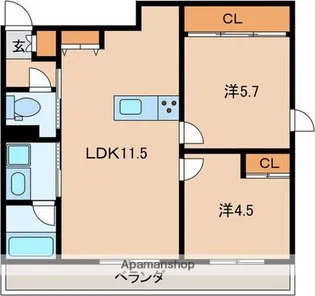 メゾン・ド・グラース馬込【3階】の間取り