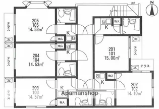シャルマン洗足【2階】の間取り