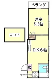 エミオ石川台【105号室】の間取り