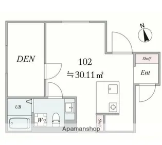 THE TRIAS TOGOSHIGINZA【302号室】の間取り