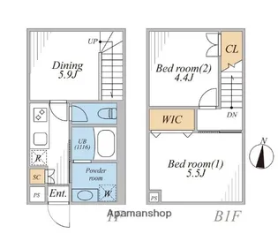 LEGALAND西五反田ANNEX【102号室】の間取り