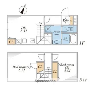 LEGALAND西五反田ANNEX【103号室】の間取り