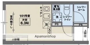 COCOFLAT蓮沼EAST【101号室】の間取り