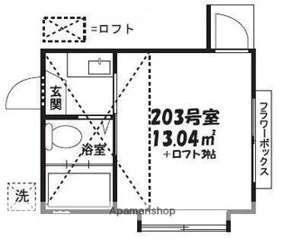 ホワイトビラ新蒲田【203号室】の間取り