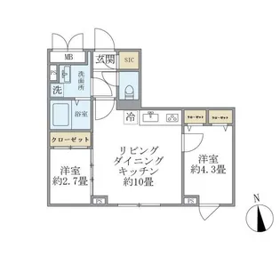 ウェルスクエア中延II【4階】の間取り