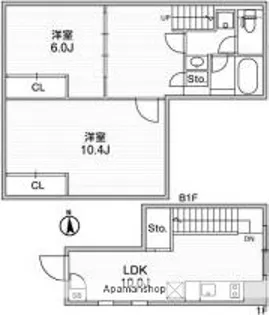 ルクレ自由が丘【1階】の間取り