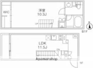 ルクレ自由が丘【1階】の間取り
