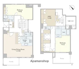 パークハウス島津山【405号室】の間取り
