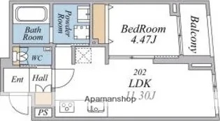 エクセルシオール荏原町【2階】の間取り