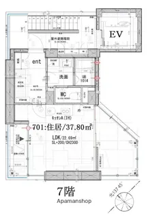 U−MAKE南品川【701号室】の間取り