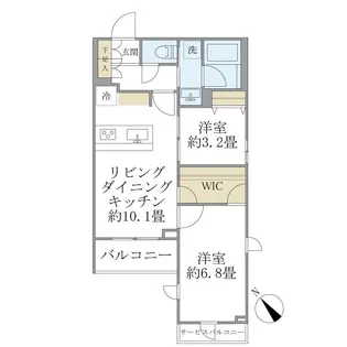 LA PERLA MEGUROーHIGASHIYAMAII【2階】の間取り