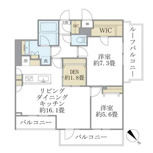 LA PERLA MEGUROーHIGASHIYAMAII【3階】の間取り