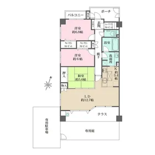 センチュリーハイツ西馬込【1階】の間取り