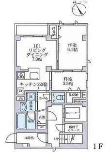 レルム頼Ⅴ【101号室号室】の間取り