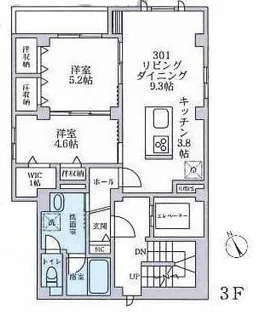 レルム頼Ⅴ【301号室号室】の間取り