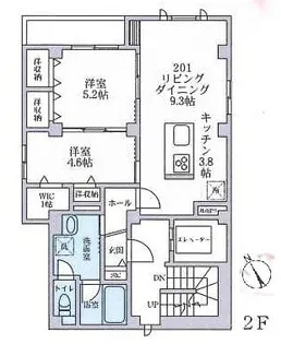 レルム頼Ⅴ【201号室号室】の間取り