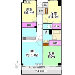 パルテ西山【2階】の間取り