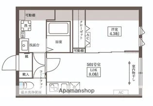 COCOCUBE大井町Ⅱ【5階】の間取り