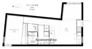 スペックレジデンス大森北【401号室】の間取り
