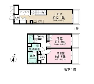 ADMIRAL HIMONYA【1階】の間取り