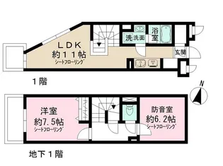 ADMIRAL HIMONYA【1階】の間取り
