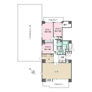 パークハウス多摩川南弐番館【10階】の間取り