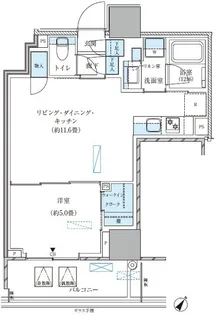パークアクシス五反田スカイタワー【3階】の間取り