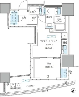 パークアクシス五反田スカイタワー【11階】の間取り