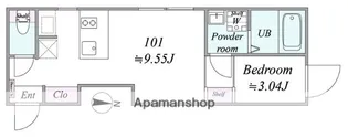 オークレスト矢口渡【101号室】の間取り
