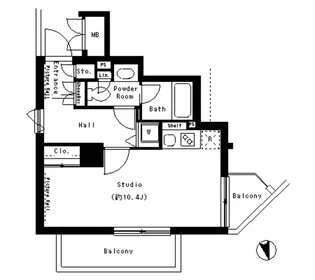 パークアクシス御徒町【12階】の間取り