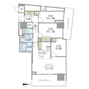 BRILLIATOWER池袋【36階】の間取り