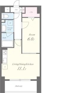 1LDKの間取り画像