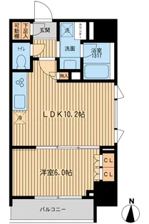HF上野入谷レジデンス【6階】の間取り
