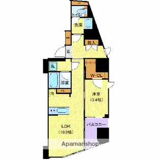 ジェノヴィア新宿早稲田グリーンヴェール【5階】の間取り
