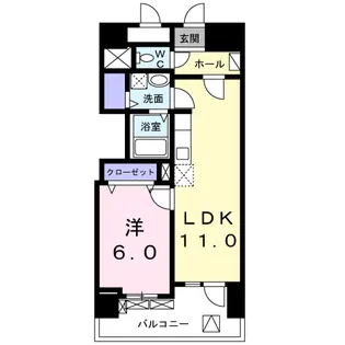 メゾンド・ボナー扇 弐番館【5階】の間取り