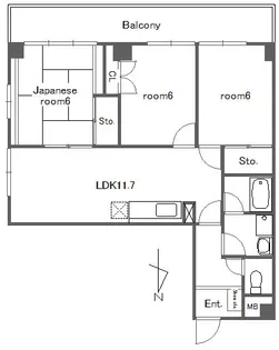 竹山マンション【7階】の間取り