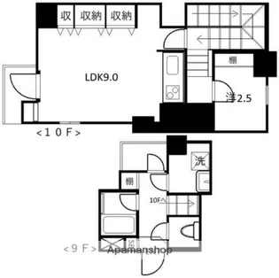 パレステュディオ三番町Ⅱ【10階】の間取り