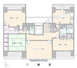 藤和シティホームズ六義園【9階】の間取り