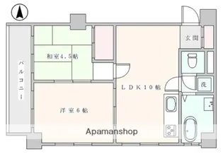駒込台ハイツT棟【4階】の間取り
