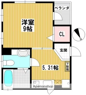 ラ・メゾン・キャレ【1階】の間取り