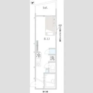 ブロッサムテラス町屋【3階】の間取り