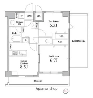 東京都荒川区町屋8丁目【マンション】の間取り