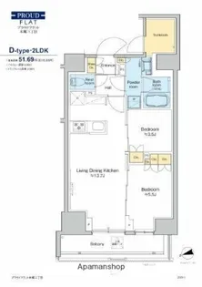 プラウドフラット本郷三丁目【1階】の間取り