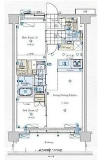 東京都北区赤羽3丁目【マンション】の間取り
