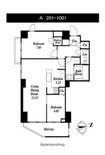 ダイアパレス蔵前【3階】の間取り