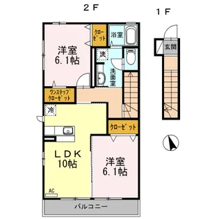 リーベンハイム堀之内【2階】の間取り