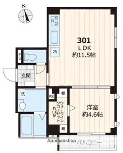 パーシモン浅草【3階】の間取り