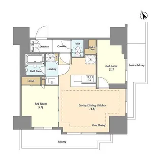 オアーゼ日暮里レジデンス【9階】の間取り
