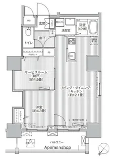 グランデュール富士【11階】の間取り