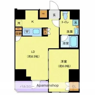 ジェノヴィア文京千駄木【6階】の間取り